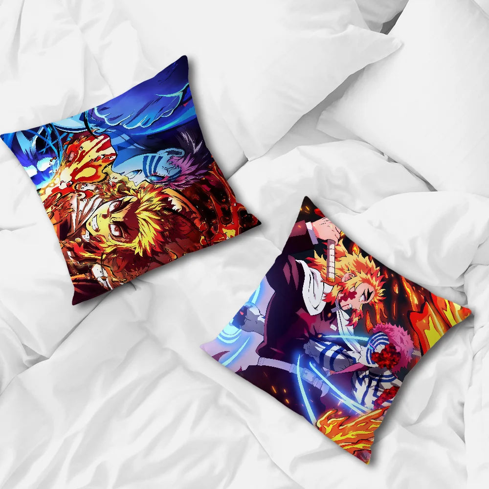 anime art comic d-Demon s-Slayer cushion cover Comfortable soft Pillow Case for Sofa Living Room Home Decor Protective Covers