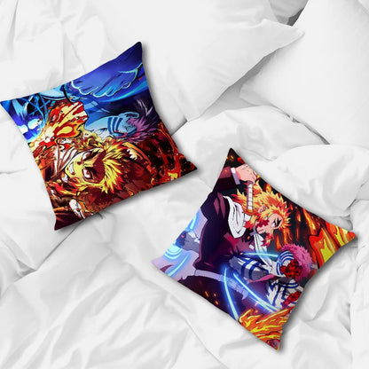 anime art comic d-Demon s-Slayer cushion cover Comfortable soft Pillow Case for Sofa Living Room Home Decor Protective Covers