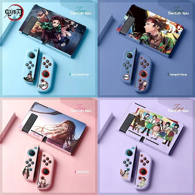 Anime Demons Slayers Case for Nintendo Switch NS Joy Con Controller Kawaii Soft Silicone Protective Cover Accessories Fans Gift