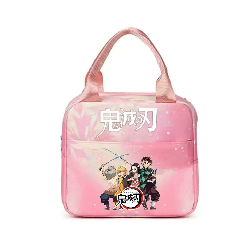 Demon Slayer nezuko kamado Tote Thermal Lunch Box Bag Women Office Student Bento Storage Insulation Bags Lunch Bag for Kid