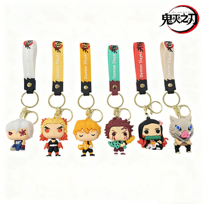 41 Styles Demon Slayer Kimetsu No Yaiba Blade of Ghost Keychain Cute Characters Bag Decor Car Key Chain Ring Fans Gift