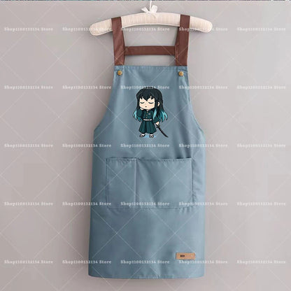 Demon Slayer Woman Apron Man Home Baking Restaurant Barbecue Beverage Apron Waterproof Oil Resistant Sleeveless Pinafor Hot Sell