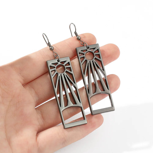 New Demon and The Slayer Metal Earring Popular Cartoon Movie Series Dangle Earring Jewelry for Woman Man Peripheral Souvenirs
