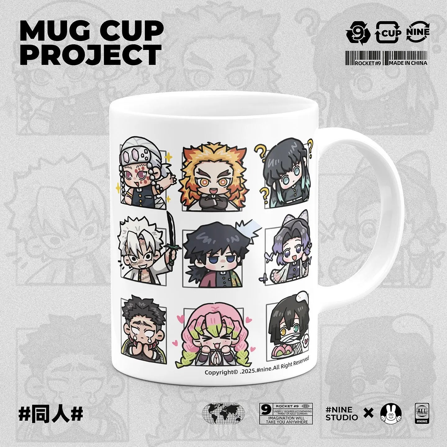 Demon Slayer Kamado Tanjirou Shinazugawa Sanemi creative cartoon ceramic mug home office afternoon tea coffee cup birthday Gifts