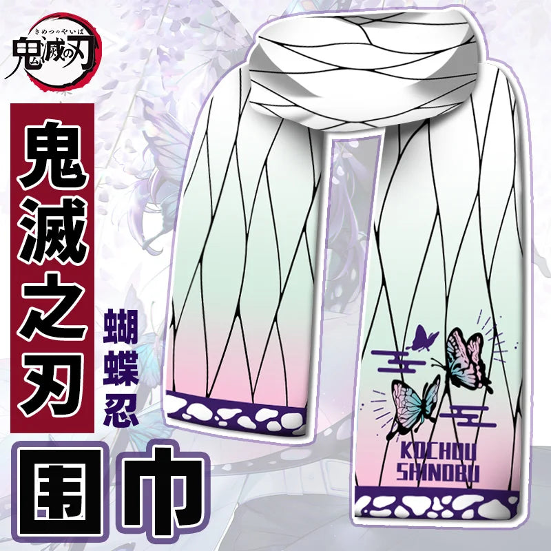 In stock Demon Slayer: Kimetsu No Yaiba Anime Scarf Kamado Tanjirouagatsuma Zenitsutomioka Giyuu Anime Winter Warm Xmas Gift