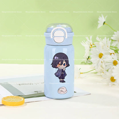 500ml Demon Slayer Thermos Cup 316 Stainless Steel Insulated Cup Girl Boy Anime Portable Straw Water Bottles Kid Travel Cup Gift