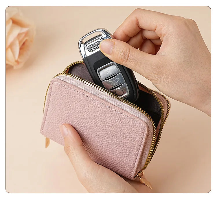 Demon Slayer Kamado Nezuko Women Short PU Wallet Tsuyuri Kanawo Kochou Shinobu ID Card Horders Multi-card Billfold Coin Purses