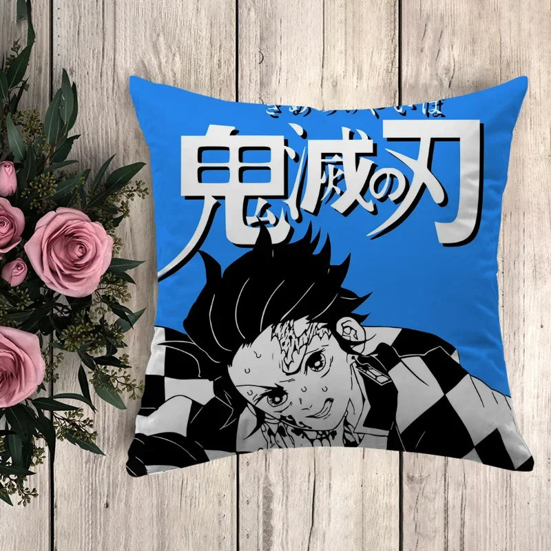 Pillow Demon Slayer Cushion Cover 45*45 Pillowcase Decorative Pillows for Sofa Pilow Cases Pillowcases 50x50 Car Decoration Body