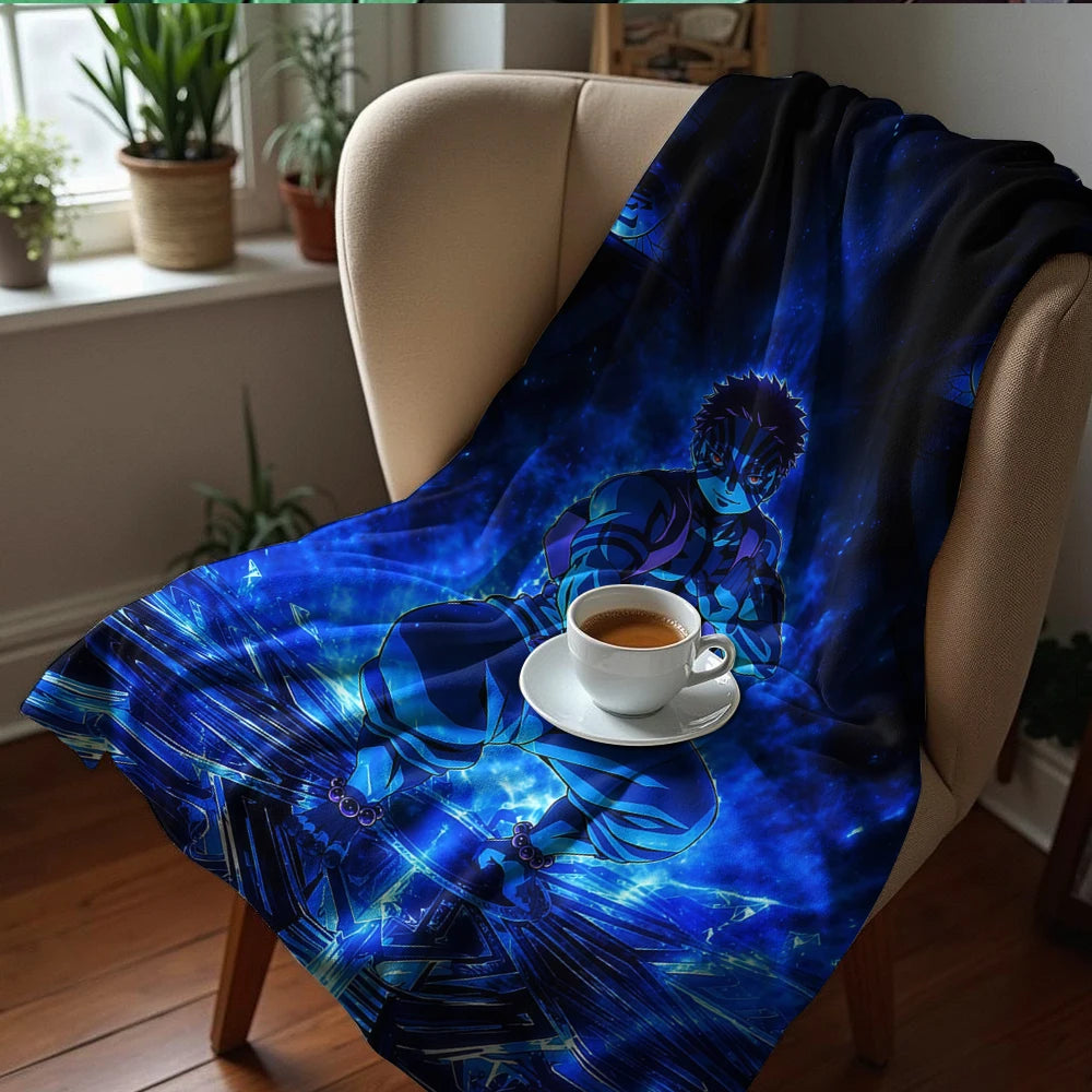 1PC D-Demon Slayer Lightweight Microfiber Soft Christmas Fleece Blanket Warm Cozy Throw for Bed Sofa Office Travel All Season