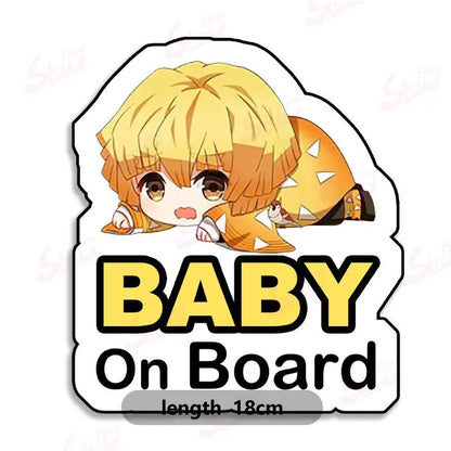 demon slayer   Anime Nezuko Car Reflective Phone Stickers - Wholesale of Safety Deceleration Car Stickers   12x14cm