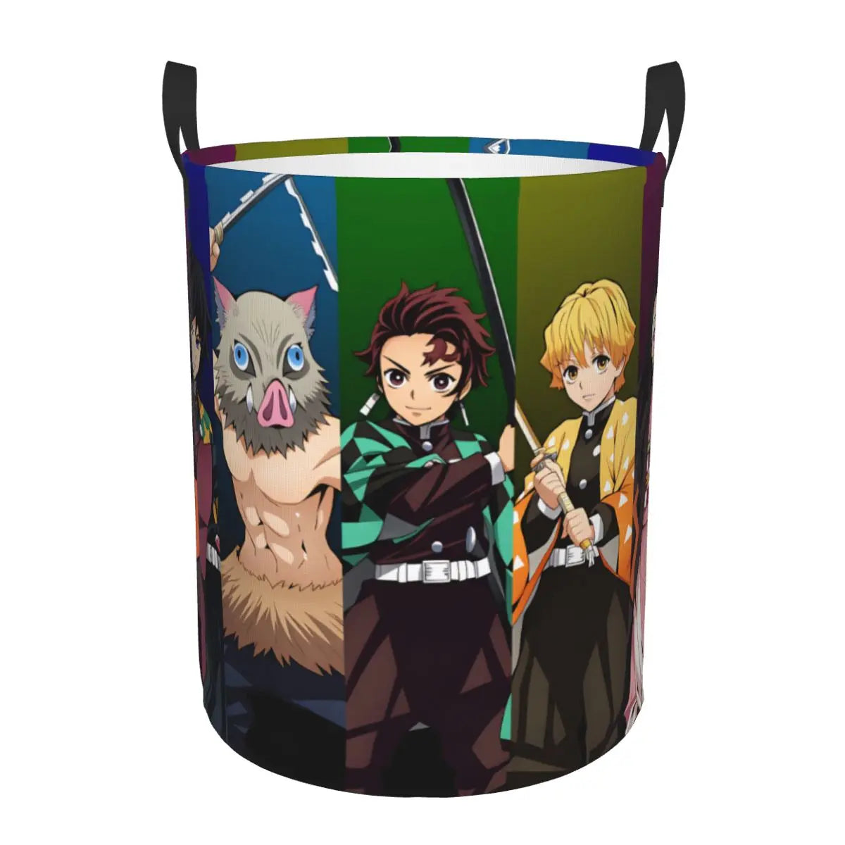 Tanjiro Kamado Demon Slayer Nezuko Kamado Laundry Basket Zenitsu Agatsuma Clothes Hamper for Household Clothes Storage Bag