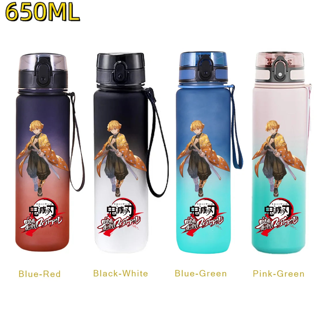 650ML Demon Slayer Kamado Tanjirou Rengoku Kyoujurou Portable Sports Water Bottle Leak Proof Outdoor Travel Sports Fitness Jugs