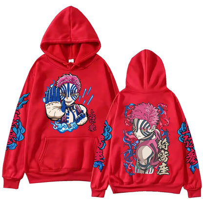 Hot Anime Demon Salyer Akaza Hoodie Harajuku Hip Hop Pullover Tops Sweatshirt Gift