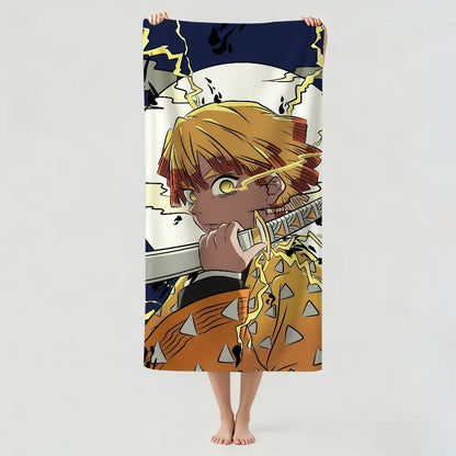 Anime D-Demon S-Slayer  Towel Drying Bath Towel Applicable To Light Swimming Camping Yoga Beach Out