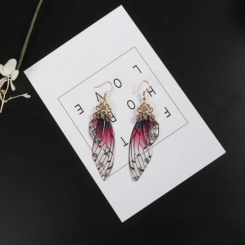 Demon Slayer Anime Butterfly Wing Earrings Kimetsu No Yaiba Kochou Shinobu Cosplay Earring Ear Jewelry Accessories Gifts