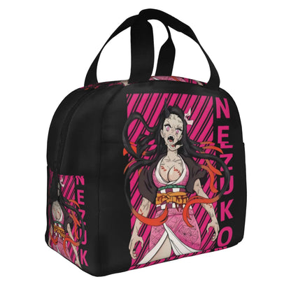 Demon Slayer Manga Anime Resuable Lunch Box for Women Waterproof Kimetsu no Yaiba Thermal Cooler Food Insulated Lunch Bag School