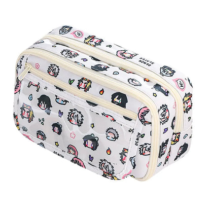 Demon Slayer Anime Kawaii Stationery Holder Bag Pen Case Students School Supplies Cartoon Cute Simple Style Stationery Box