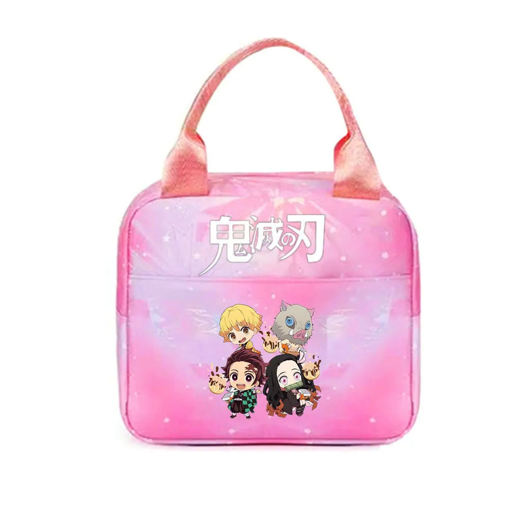 Demon Slayer nezuko kamado Tote Thermal Lunch Box Bag Women Office Student Bento Storage Insulation Bags Lunch Bag for Kid