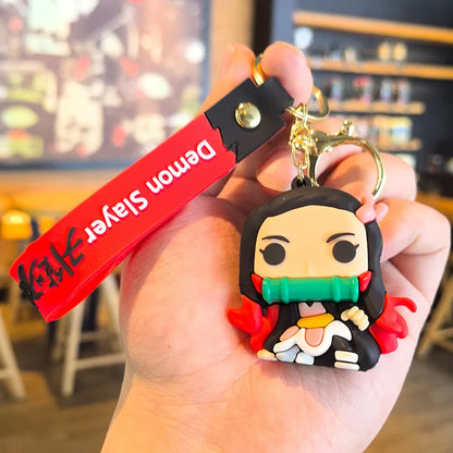 41 Styles Demon Slayer Kimetsu No Yaiba Blade of Ghost Keychain Cute Characters Bag Decor Car Key Chain Ring Fans Gift