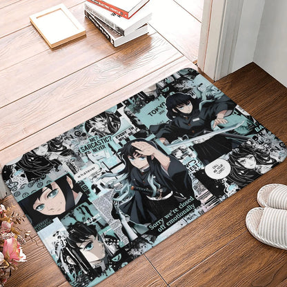 Demon Slayer Doormat Mat Anti-Slip Anime Giyu Tomioka Kitchen Bathroom Living Room Rug Carpet 40*60cm