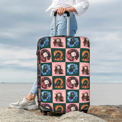 Manga Demon Slayer Luggage Cover Elastic Kimetsu No Yaiba Travel Suitcase Protective Covers Suit For 18-32 inch