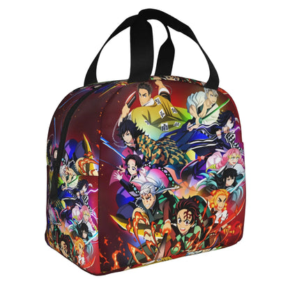 Cherry Nezuko Demon Slayer  Insulated Lunch Bags for Camping Travel Blossoms Sakura Portable Cooler Thermal Bento Box Women Men