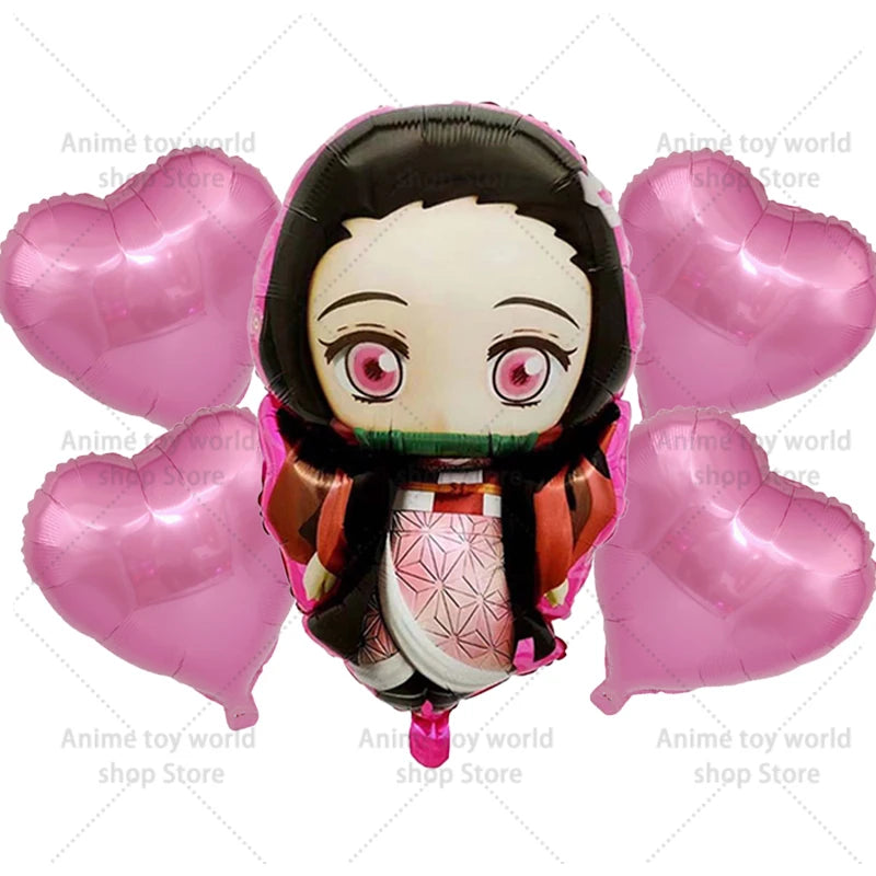 Demon Slayer Boy Foil Balloon Party Decoration Anime Cartoon Figure Decorative Ballons Photo Props Ornaments Toy Birthday Gift