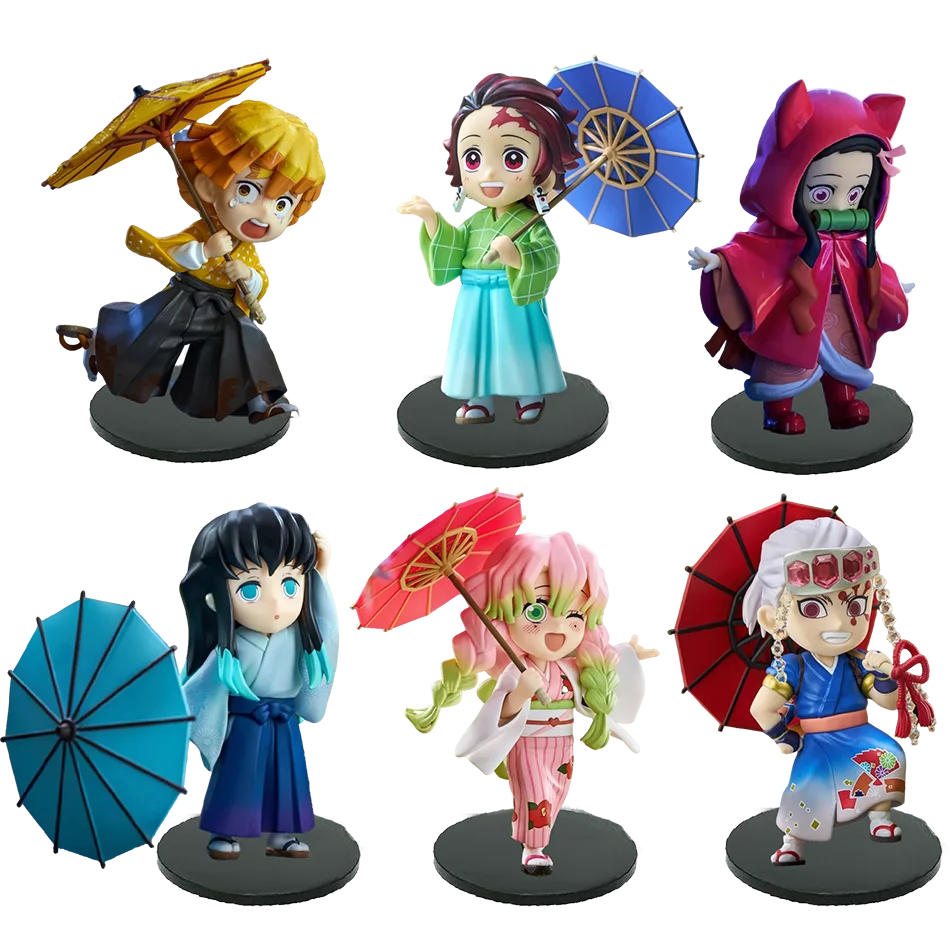 Anime Demon Slayer Kimetsu no Yaiba Figure 15cm Kochou Shinobu Kanroji Mitsuri Plum Rain Series Action Model Toy Gift