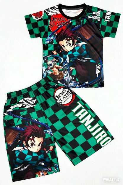 Demon Slayer Multiple Characters, Children's and Adults' 3D Printed Pajamas and Loungewear, Family Outing T-shirts, Shorts