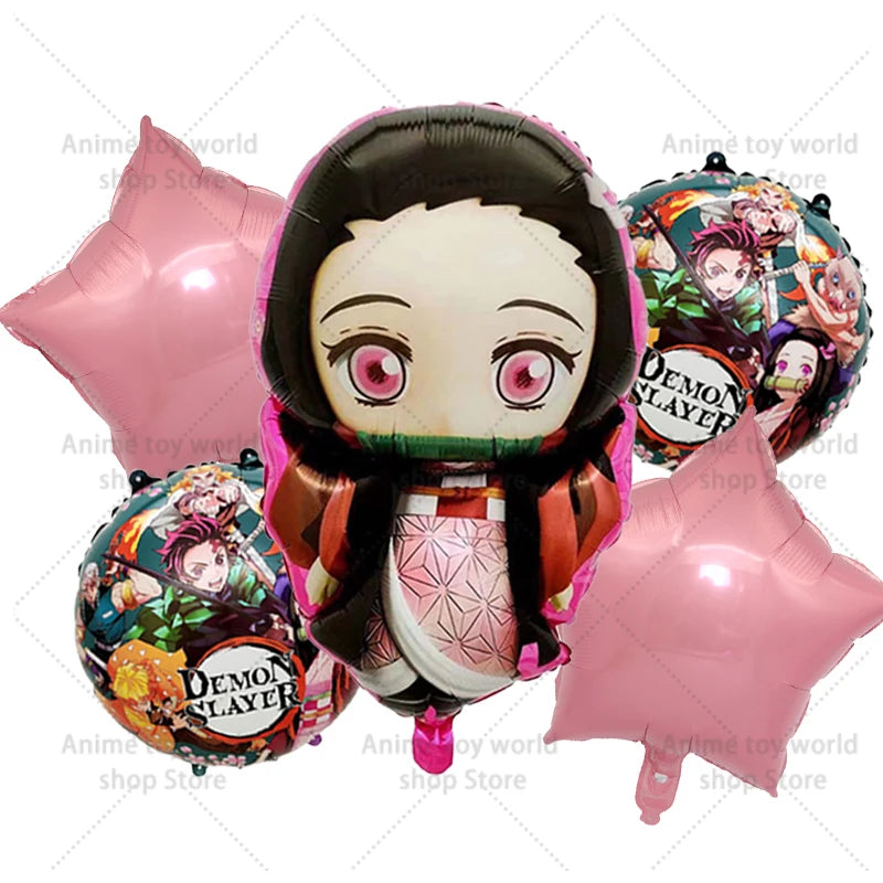 Demon Slayer Boy Foil Balloon Party Decoration Anime Cartoon Figure Decorative Ballons Photo Props Ornaments Toy Birthday Gift