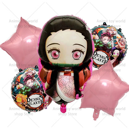 Demon Slayer Boy Foil Balloon Party Decoration Anime Cartoon Figure Decorative Ballons Photo Props Ornaments Toy Birthday Gift