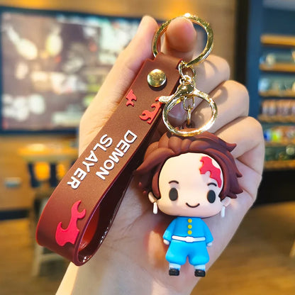 41 Styles Demon Slayer Kimetsu No Yaiba Blade of Ghost Keychain Cute Characters Bag Decor Car Key Chain Ring Fans Gift