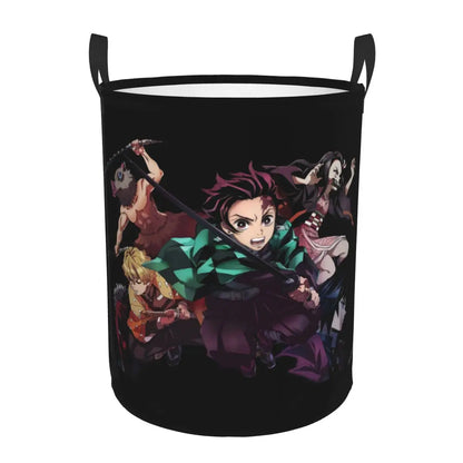 Custom Demon Slayers Anime Laundry Basket Collapsible Kimetsu No Yaiba Toy Clothes Hamper Storage Bin for