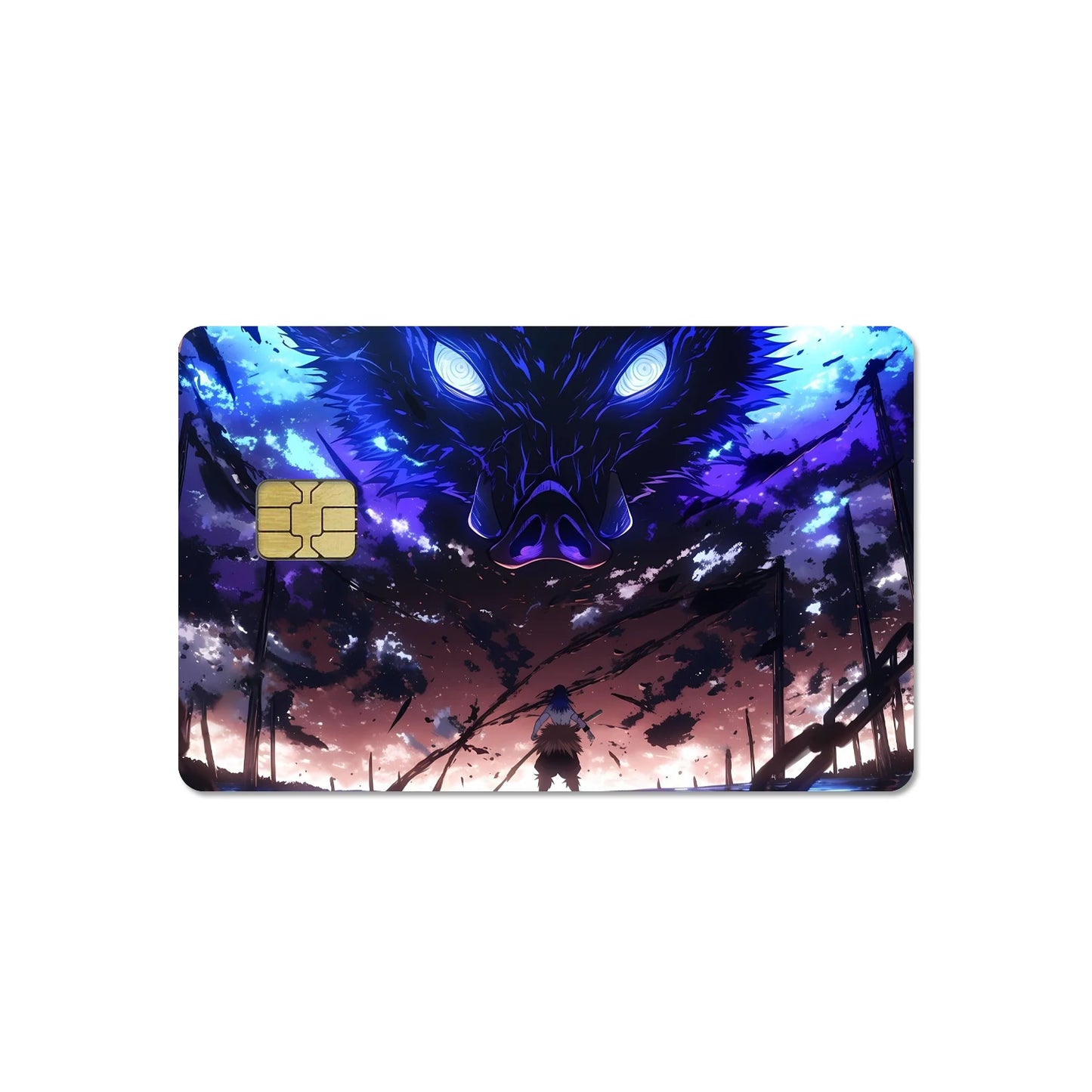 DIY Self-made Anime Demon Slayer 2.5D HD Matte PVC Sticker Film Tape Skin for Credit Card Debit Card Waterproof Sticke Gift