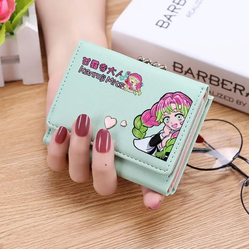 Demon Slayer Kanroji wallet anime two-dimensional Japanese all-in-one card bag children's coin purse ladies wallet cute gift