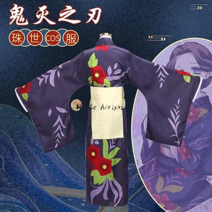 Demon Slayer Kimetsu No Yaiba Anime Cosplay Costume Tamayo Uniform Kimono Cosplay Costumes Halloween Carnival Party Clothes Wig