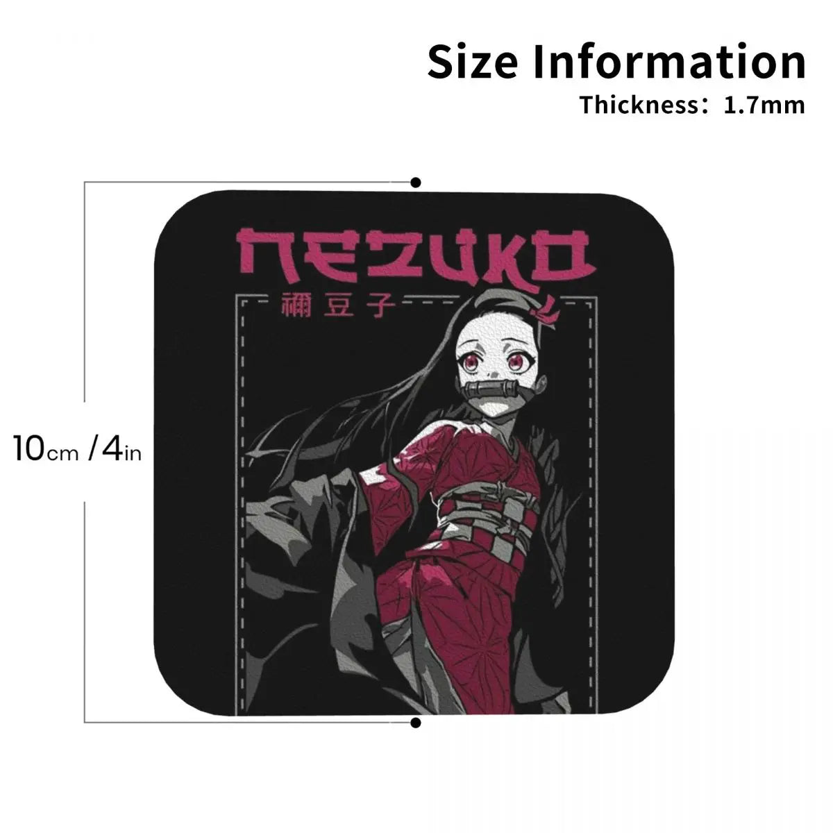 Nezuko Kimono Demon Slayer Kimetsu No Yaiba Anime Coasters Kitchen Placemats Insulation Cup Coffee Mats  Tableware Pads Set of 4