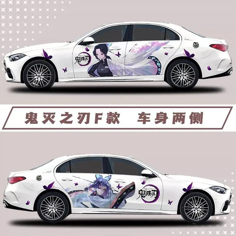 new Demon Slayer Sticker Car Body Decoration Car Clothes Diy Cute Kamado Tanjirou Kochou Shinobu Car Decoration Sticker Gift