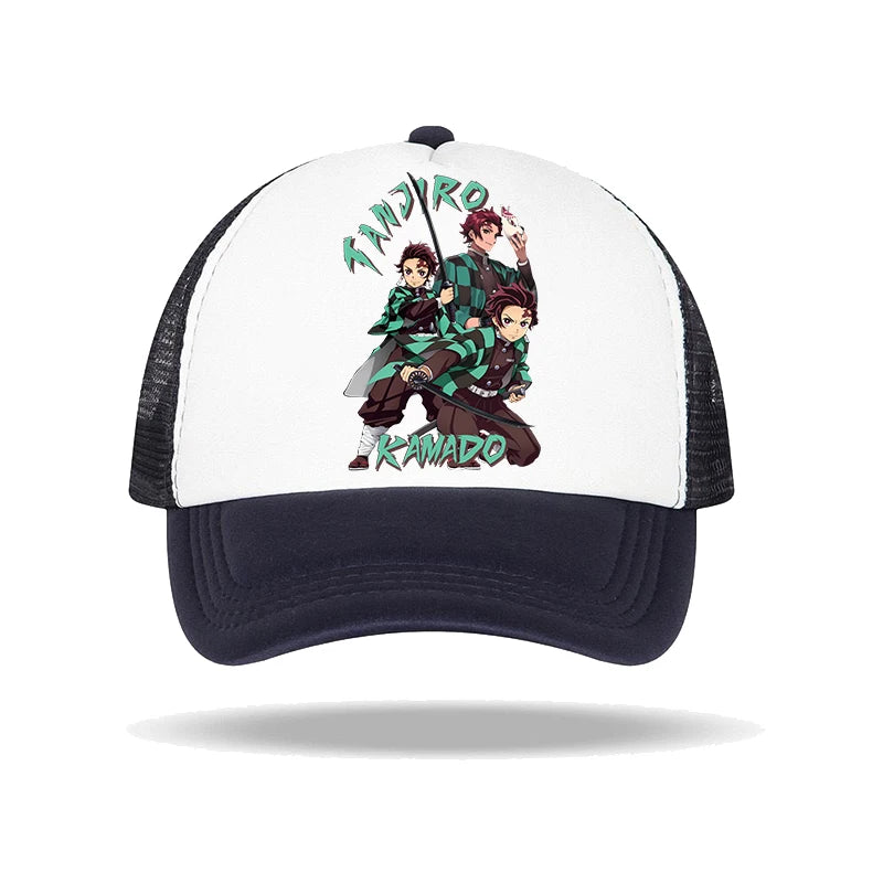 Kids Adults Baseball Caps Demon Slayer Infinity Castle Anime Character Print Sun Hat Cartoon Summer Adjustable Pointy Hats Gifts