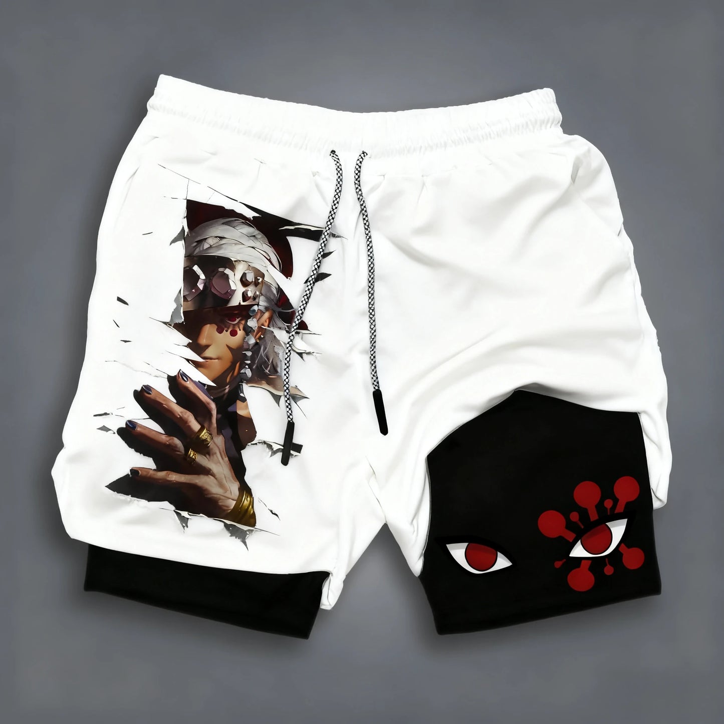 Bandai Demon Slayer Anime Men's Double-layer Shorts 2026 Summer American Sports Cycling Loose, Breathable and Fashionable Shorts