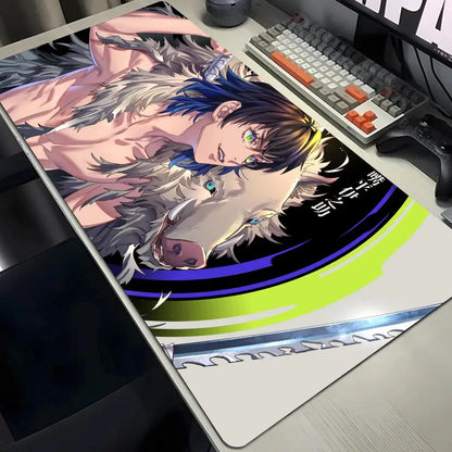 Computer Table Mat Keyboard Desk Pads Anime Mouse Pad K_Kimetsu No Yaibas Mausepad 900x400 Rubber Mouse Mats Demon Slayers Xxl