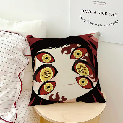 anime manga art chibi D-DemonS S-SlayerS cushion cover soft Pillow Case for Sofa Living Room Home office Decor Protective Covers
