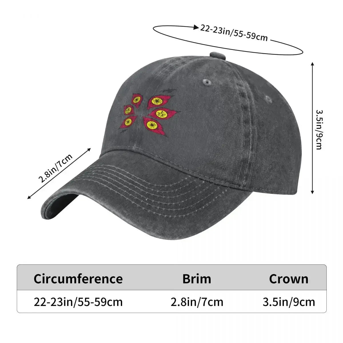Demon Slayers Kokushibo Baseball Cap Vintage Distressed Washed Anime Comic Sun Cap Unisex Outdoor Activities Adjustable Hats Cap