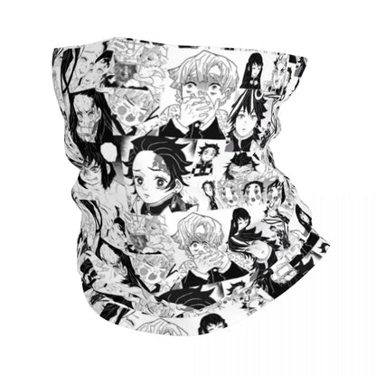 Custom Manga Demon Slayer Bandana Neck Gaiter for Hiking Camping Men Women Wrap Scarf Kimetsu No Yaiba Balaclava Warmer