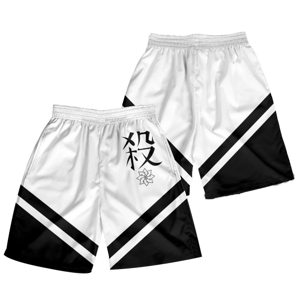 Shinazugawa Sanemi Style 3D Print Board Shorts Summer New Quick Dry Beach Swiming Shorts Men Anime Short Pants Beach clothes