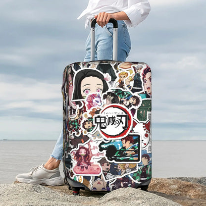 Manga Demon Slayer Luggage Cover Elastic Kimetsu No Yaiba Travel Suitcase Protective Covers Suit For 18-32 inch