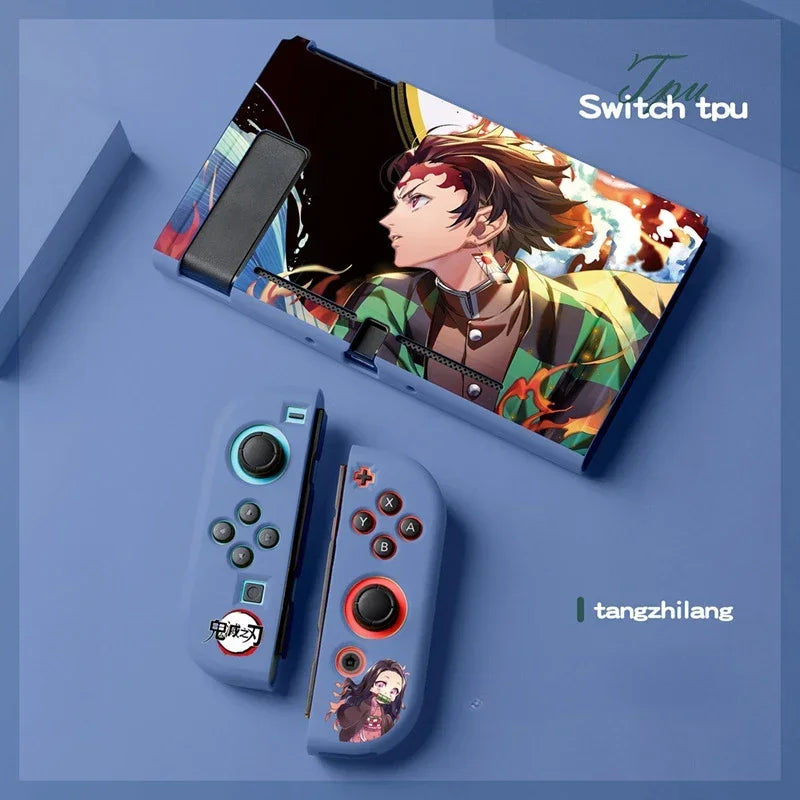 Anime Demons Slayers Case for Nintendo Switch NS Joy Con Controller Kawaii Soft Silicone Protective Cover Accessories Fans Gift