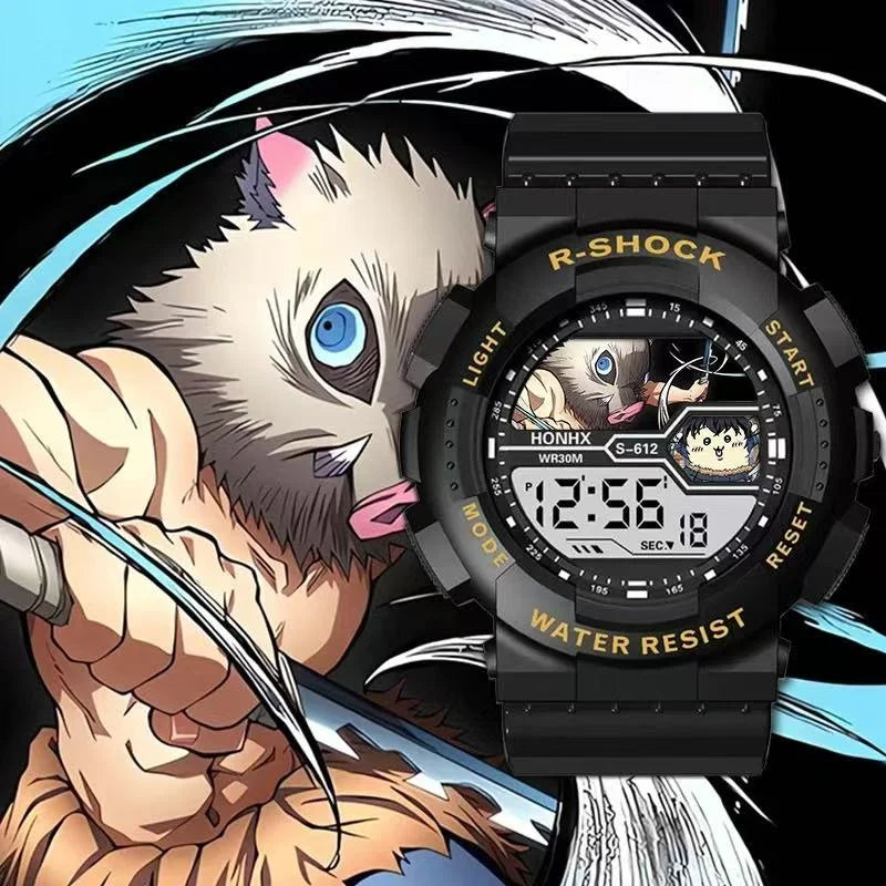 Anime Demon Slayer Sports Watches Tomioka Giyuu Kochou Shinobu Tokitou Muichirou Multifunction Waterproof Noctilucent Wristwatch