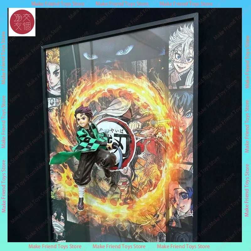 Usb Charging 30cm*40cm Demon Slayer 3d Lamp Anime 3d Comic Led Light  Illusion Night Light For Bedroom Room Decor Gift Fans Boys