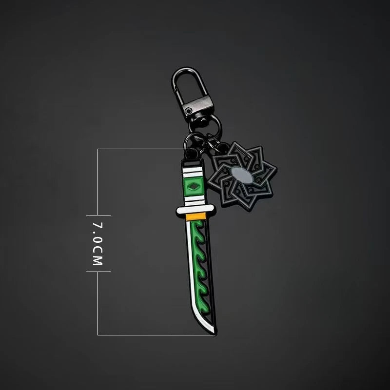 Demon Slayer Kanroji Mitsuri Tokitou Muichirou Iguro Obanai High Value Creative Metal Keychain Boy Backpack Pendant Decoration
